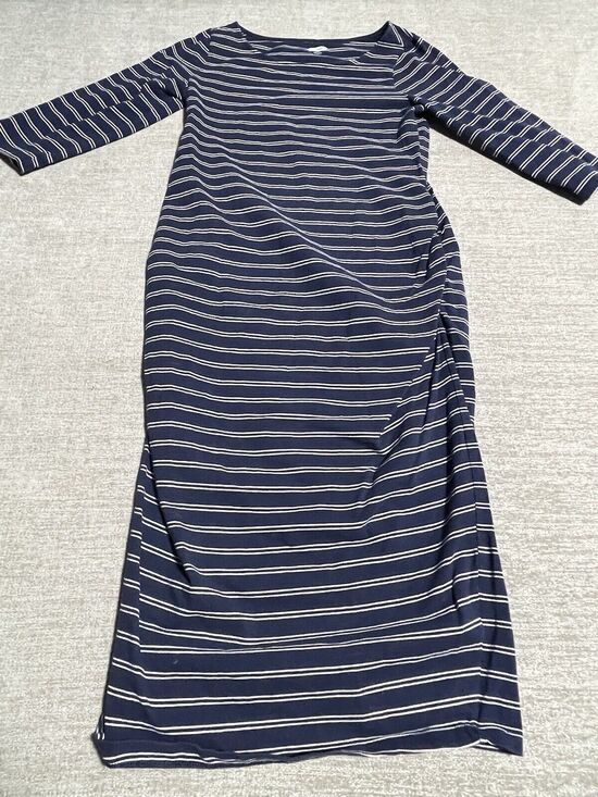 Old Navy Dresses & Skirts - Old Navy Dress Women's Small Maternity Long Sleeve Blue Stripe Fitted Dress
